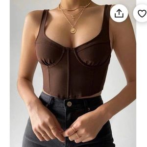 Tic toc brown corset top